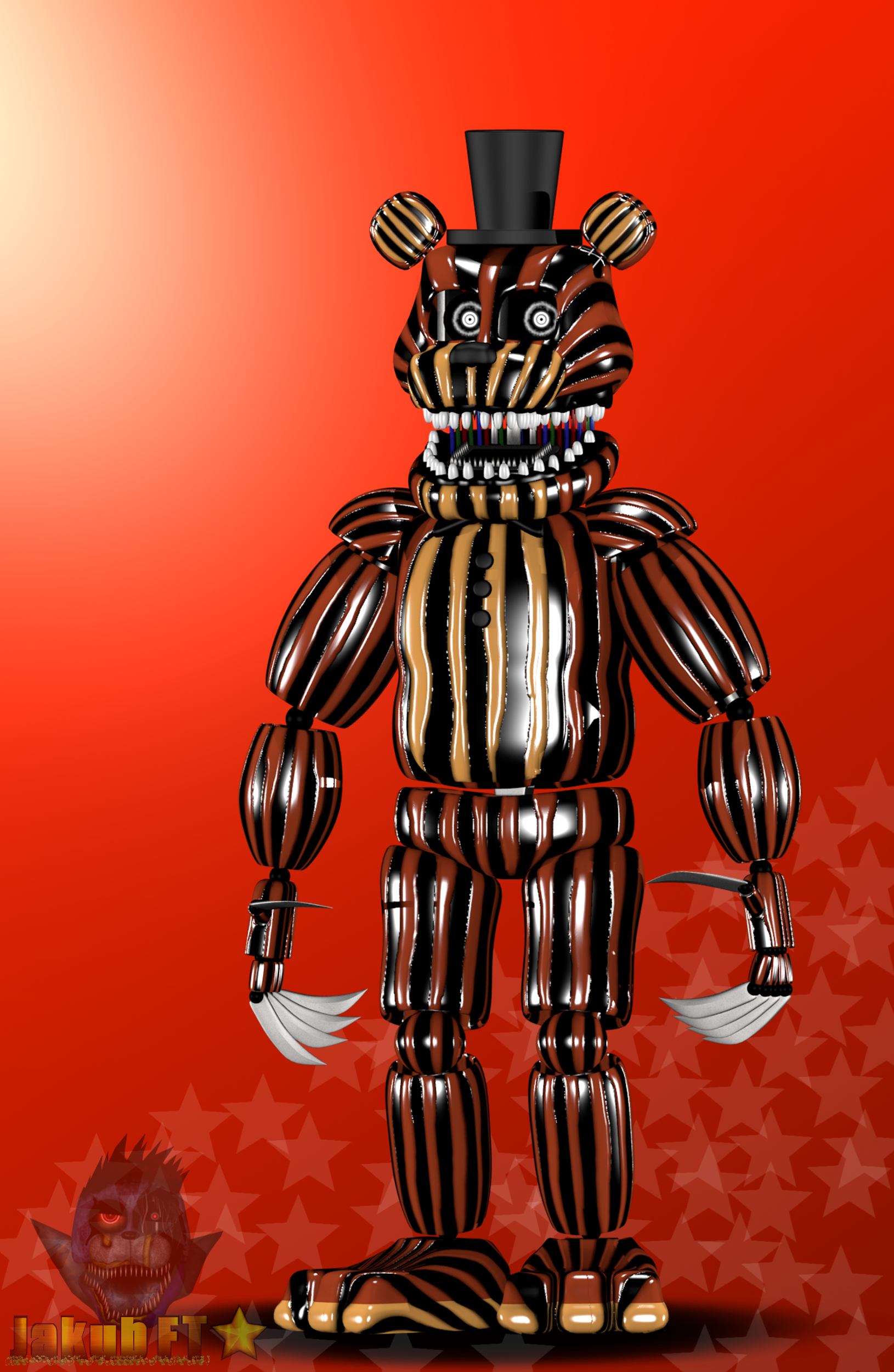 C4D/FNAF] Molten freddy fix full body by SiS628 on DeviantArt