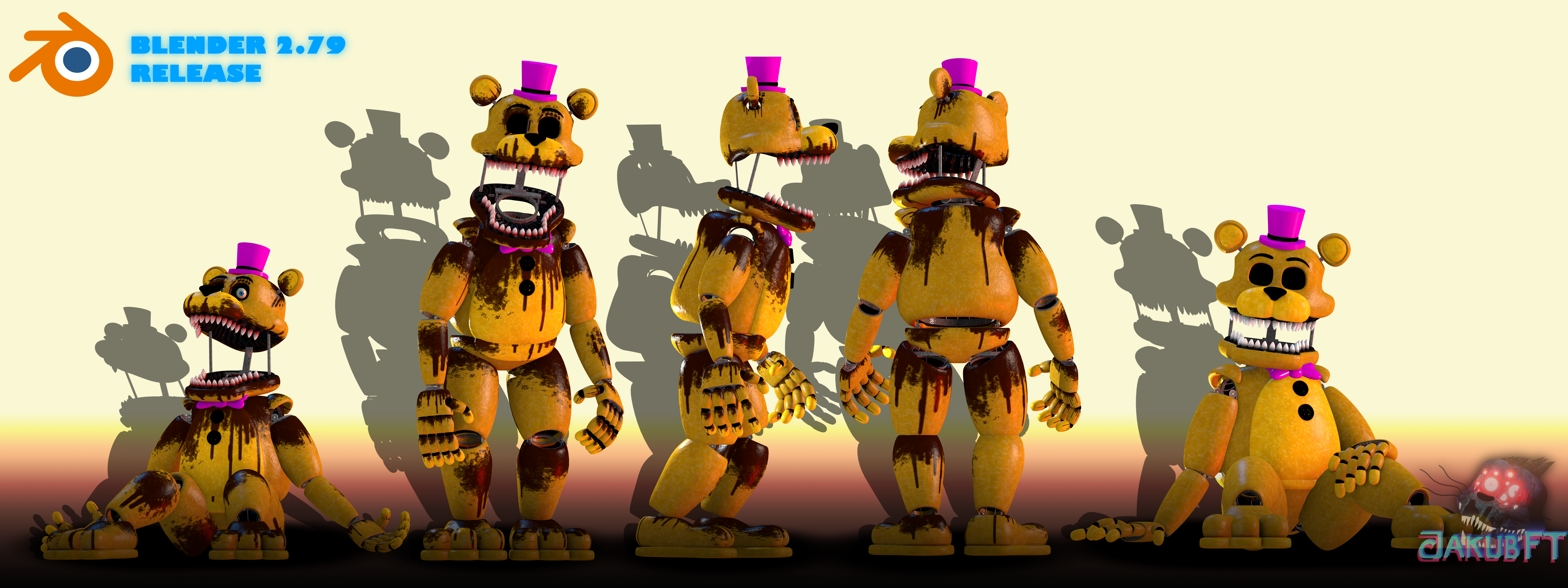 FNAF AR - ALL Fredbear Animatronics (2022 Evolution) - Workshop Animations  