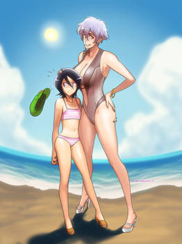Rukia and Isane at the Beach