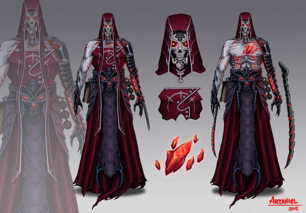 Mod Bak on X: First batch of concept art for Necromancy. I start with the  villain of the situation, Rasial (the first necromancer) and his  bodyguard, Hermod, and their weapon of choice @