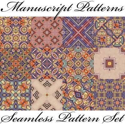 Manuscript patterns set by lisekool on DeviantArt