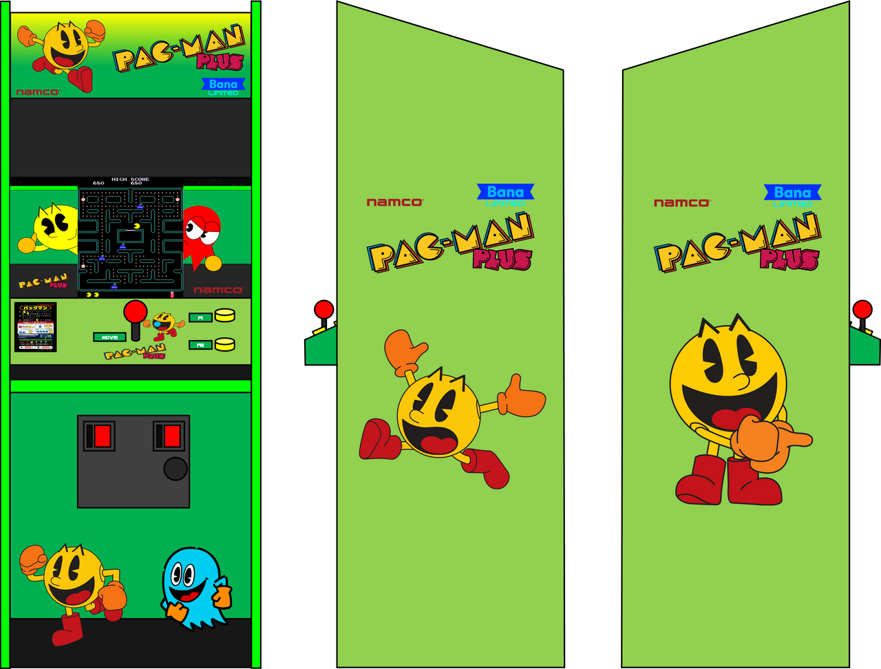 Pac-Man Plus Arcade Cabinet (Bana Limited) by SS77Relaunched on DeviantArt