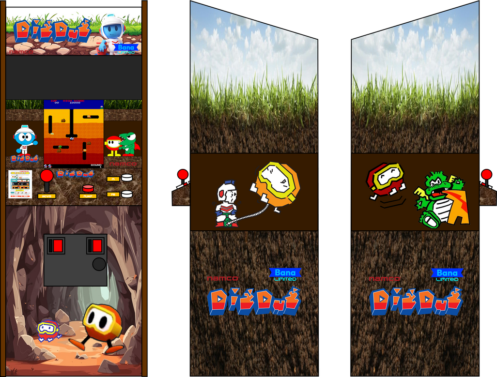 Dig Dug Arcade Rear Dig Dug Arcade Cabinet (Bana Limited) by SS77Relaunched on DeviantArt