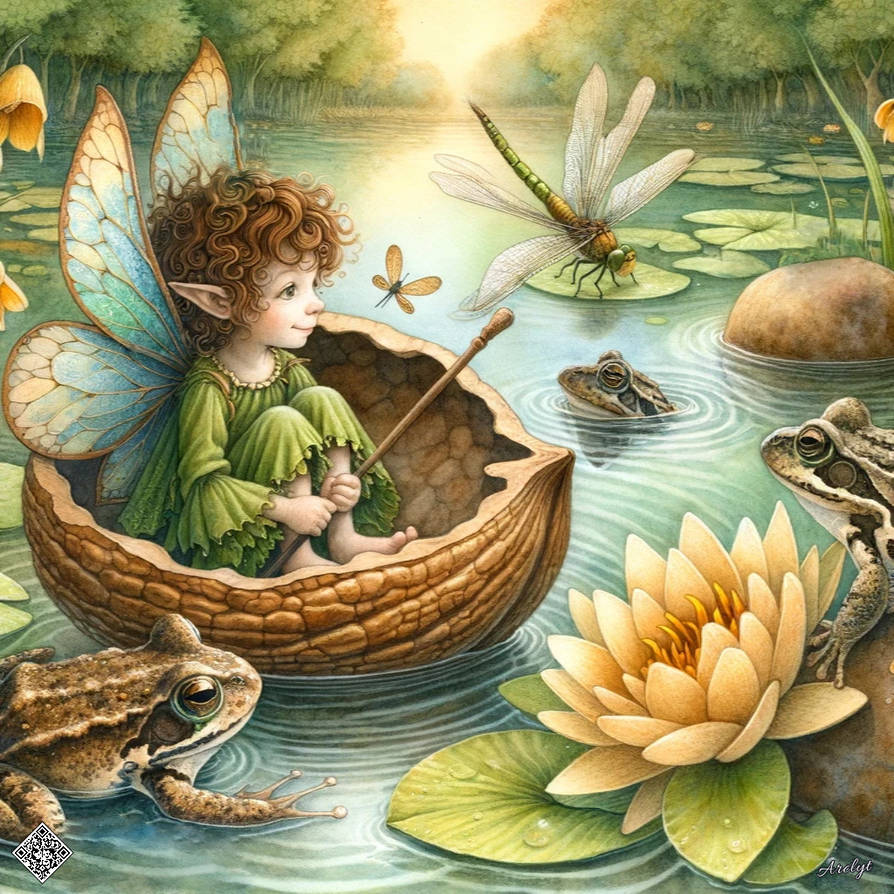 fairy in a walnut boat by ARCLYT on DeviantArt