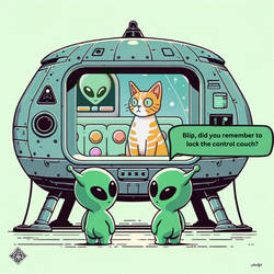 aliens cat couch