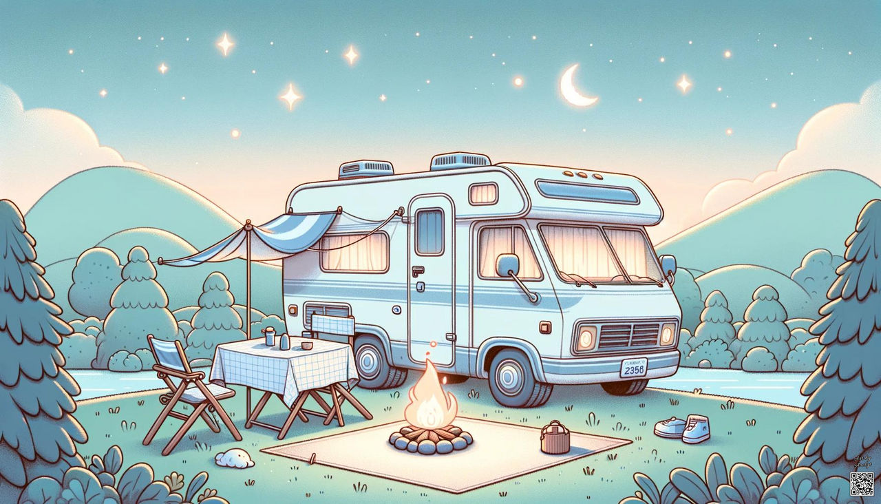 Rv Campsite Cartoons Winding Roads