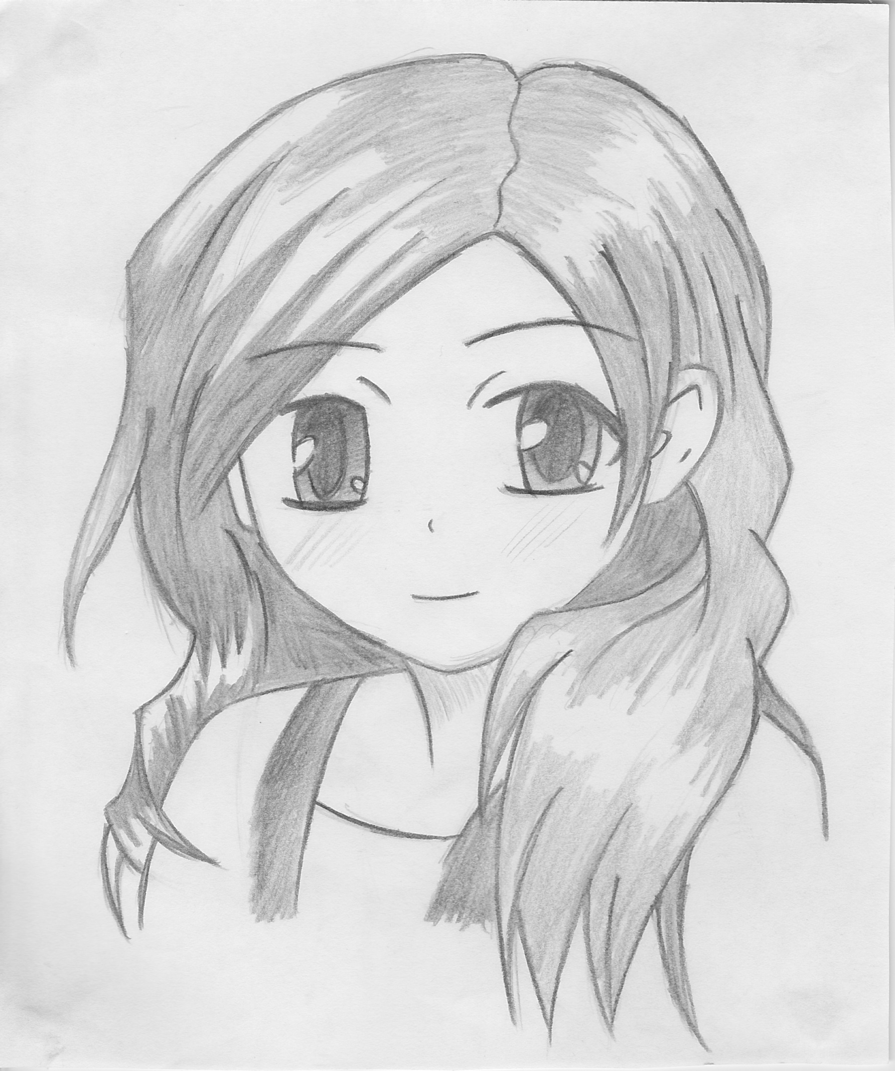 Pencil Drawing Of Cute Anime Girls Cute Anime Girl Drawing at