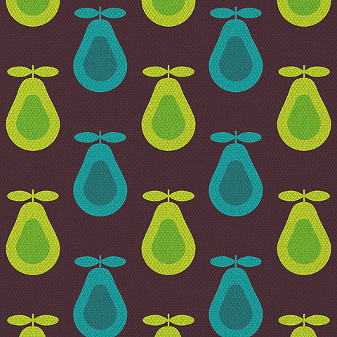 Retro Dark Pear Print