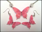 Pink Butterfly Set by Maca-mau