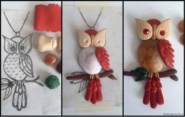 Polymer Clay Owl WIP