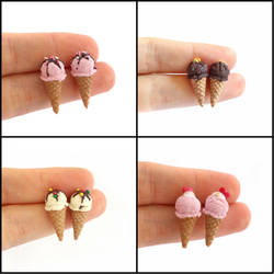 Tiny Ice Cream - Stud Earrings