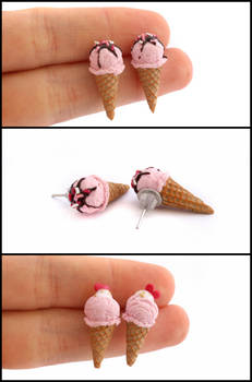 Strawberry Ice Cream Post Earrings