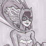 Batgirl Sketch Card Gray