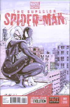 Spider-Man and Black Cat snow day