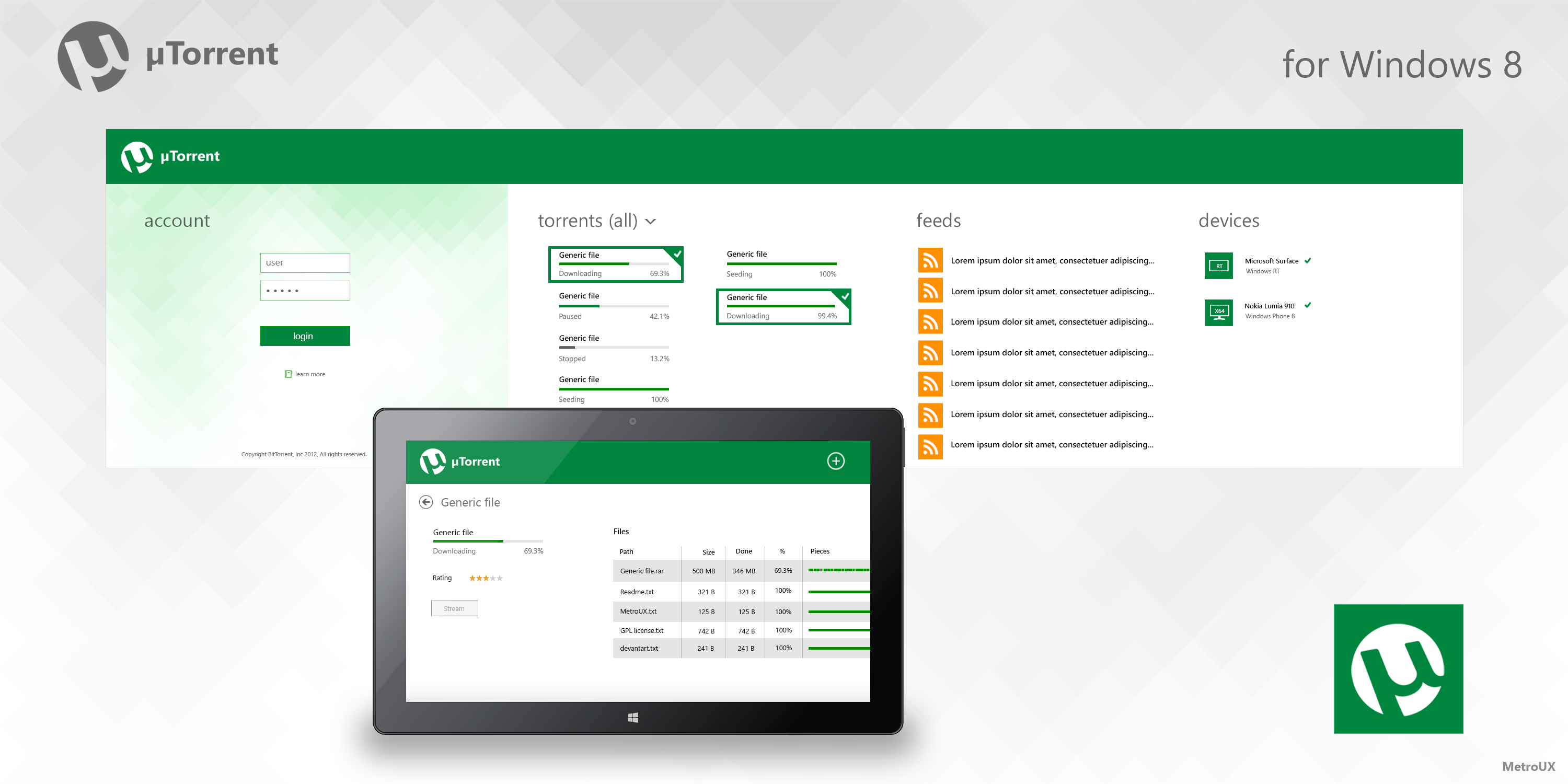 Metro app: uTorrent for Windows 8