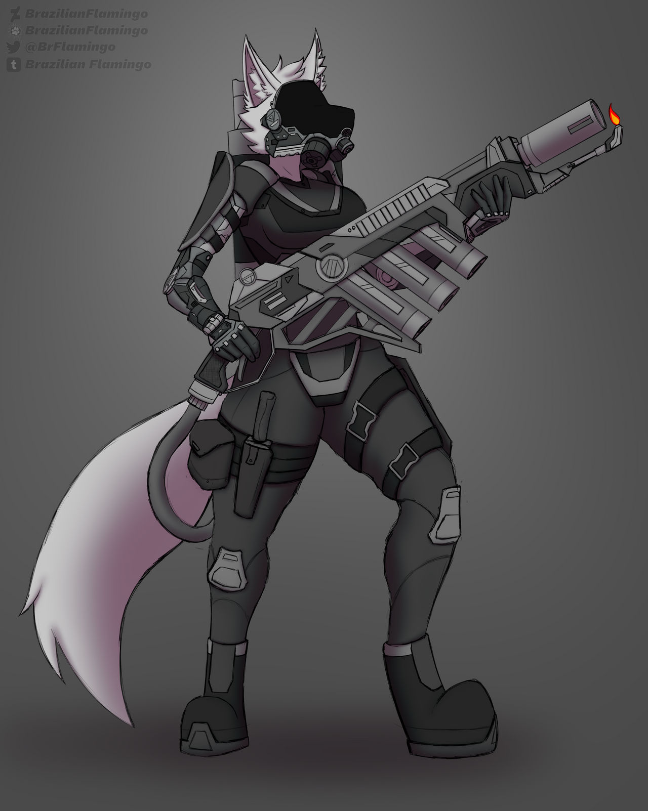 Female Flamethrower Protogen Soldier by BrazilianFlamingo on DeviantArt