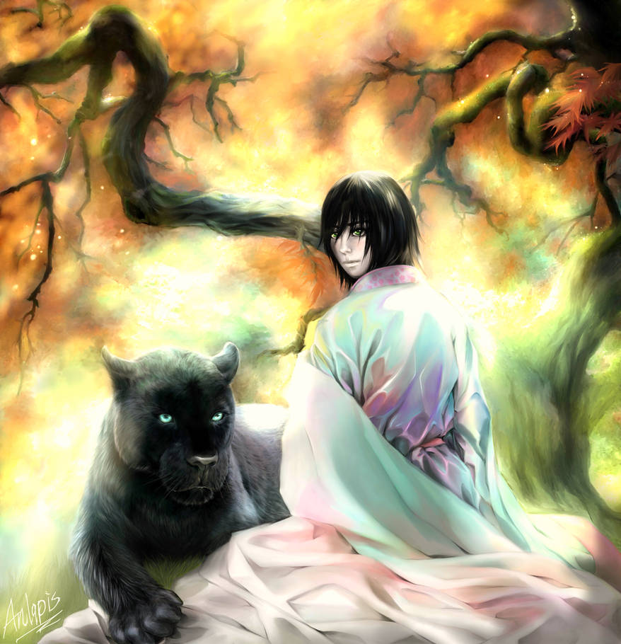 Ulquiorra and his panther by Anlapis