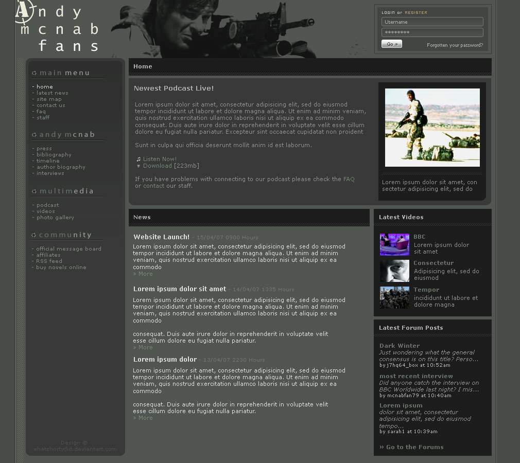 Andy McNab site