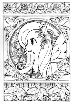 Fluttershy a la Mucha