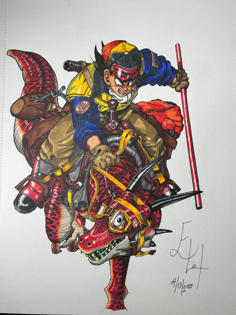 Riding Raptor Goku Riding Raptor by Desphinxed on DeviantArt