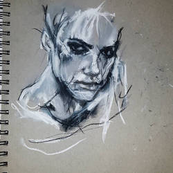 Chalk copy of Guy Denning's artwork 