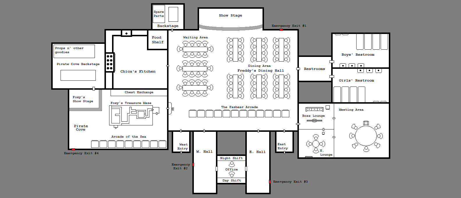 Five Nights At Freddy's (map)  Fnaf coloring pages, Freddy fazbear, Fnaf  book