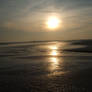 The sun sets at Camber Sands