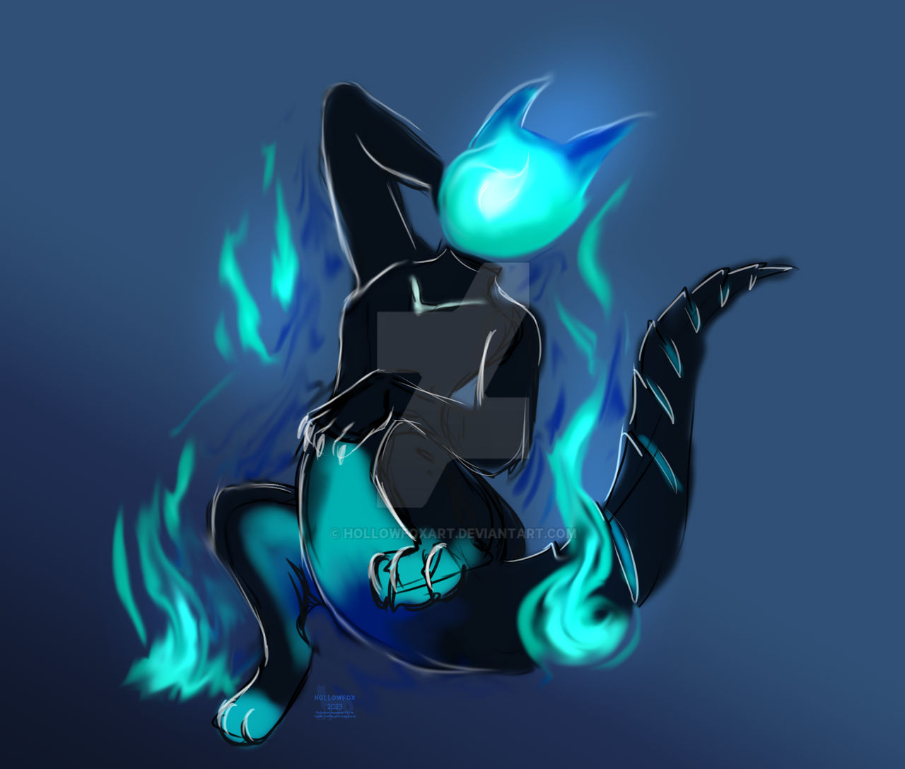 Deviantart 10 Blue colored sketch for Blue by HollowFoxArt on DeviantArt