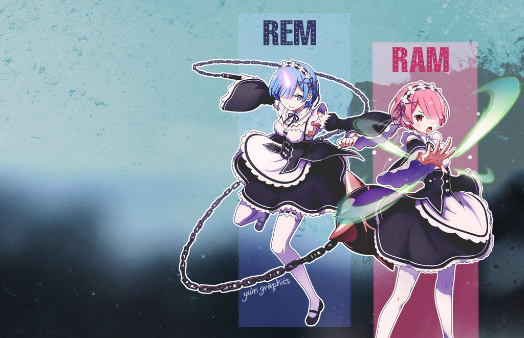 Rem And Ram Wallpaper By Yuiny On Deviantart