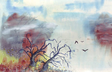 The sunshine underground - Watercolour tree's