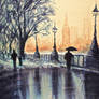 Blue monday - Watercolour painting of london