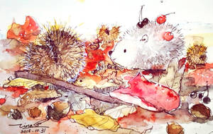 A little hedgehog's autumn