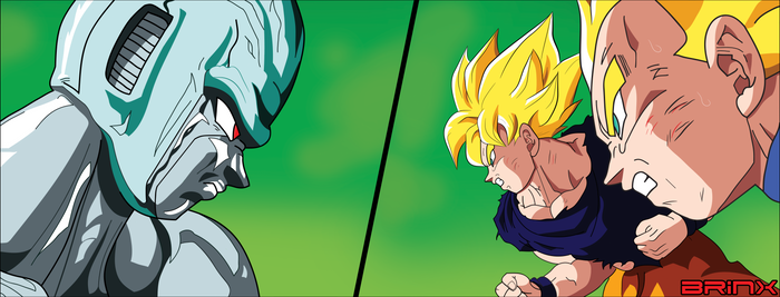 Meta-Cooler vs SSJ Goku and Vegeta