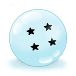 SQ Crystal Black Star Dragonballs Fan Button