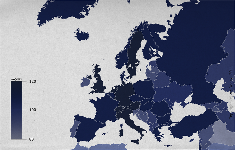 Карта IQ. IQ В Европе. Карта Европы по IQ.