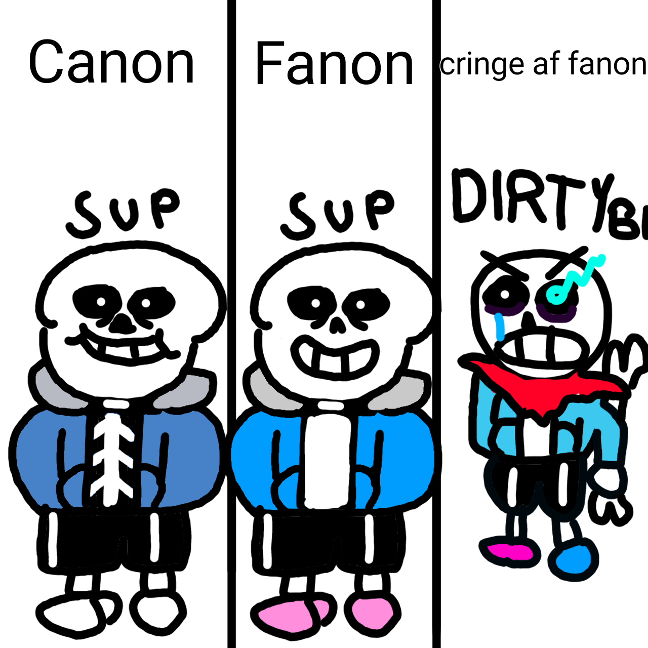 Canon Sans vs Fanon Sans : r/Undertale