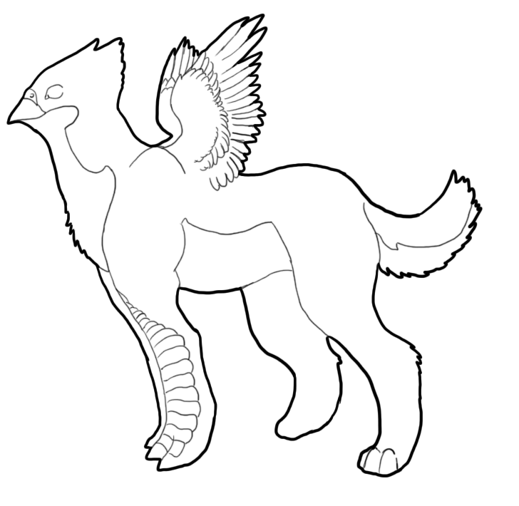 free baby griffin lineart