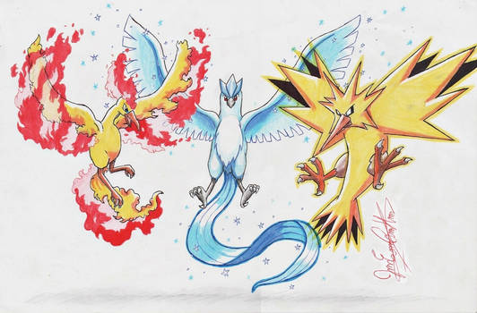 Mega Articuno, Zapdos, and Moltres - Updated by TheCompleteAnimorph on  DeviantArt