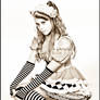 Alice Sitting BW