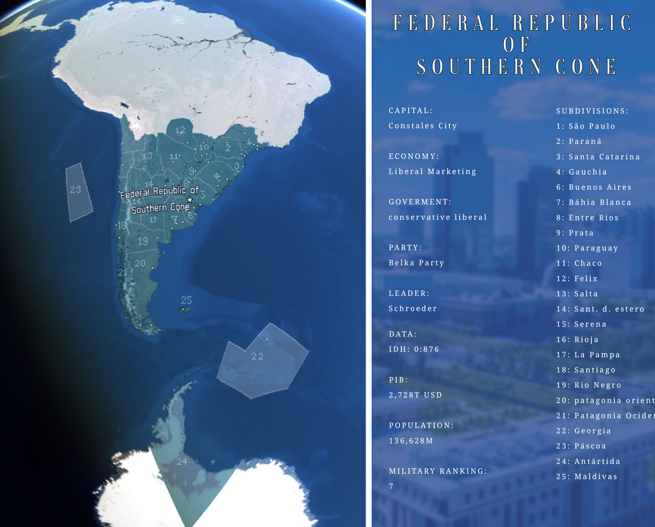 Southern Cone Map - Fictucional Country by NordTesla on DeviantArt