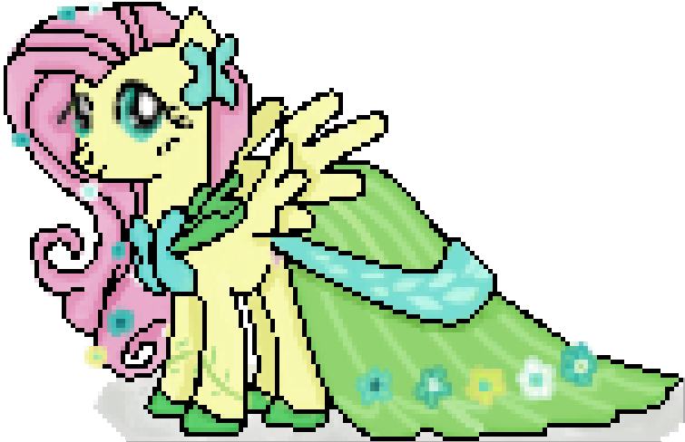 Fluttershy Gran Gala - Pixel-Art