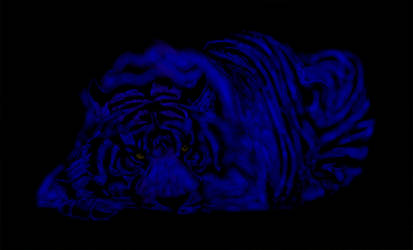 Airbrush Blue Tiger