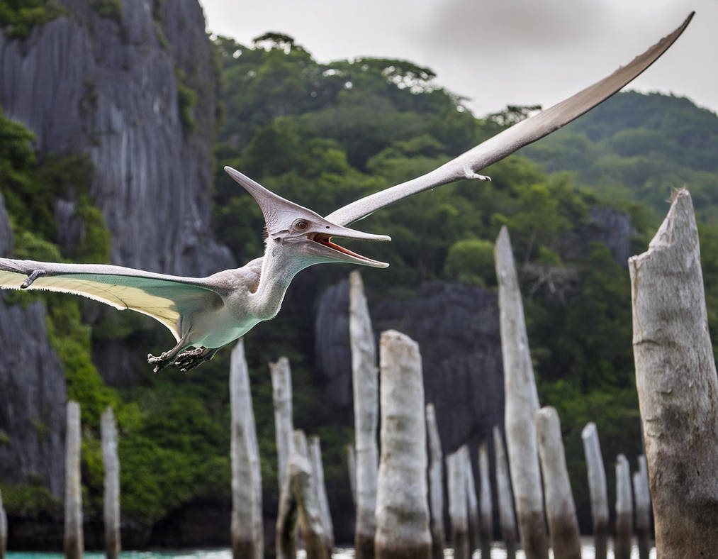 Grey Pterodactylus At The Coast Of Zmargdos Island By GiuseppeZee On grey-pterodactylus-at-the-coast-of-zmargdos-island-by-giuseppezee-on