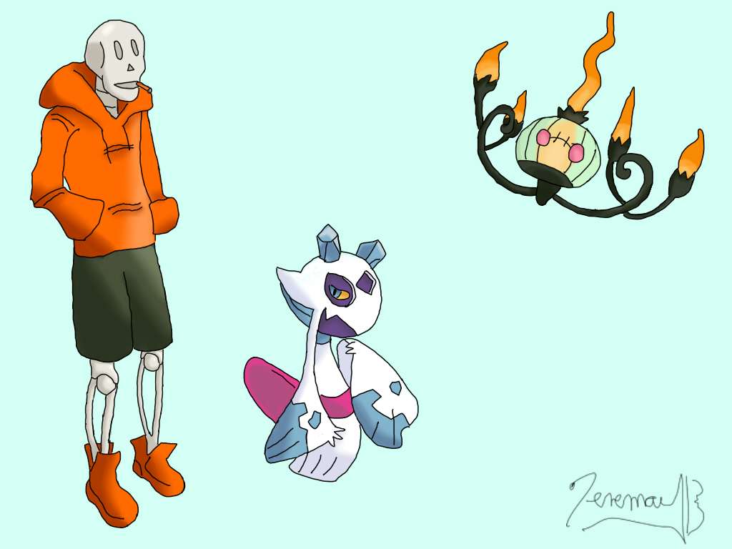 Papyrus underswap as a ghost type pokemon trainer