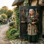 Village Cunning Woman at Her Door