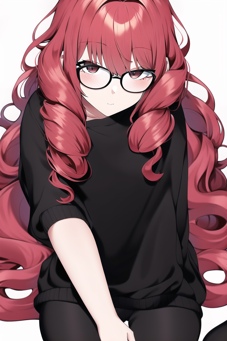Long Hair Frizzy Curly Red Hair Petite Girl With T