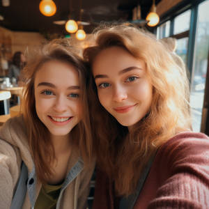 Ravyncrowe At Coffee Shop Shooting A Selfie With 2