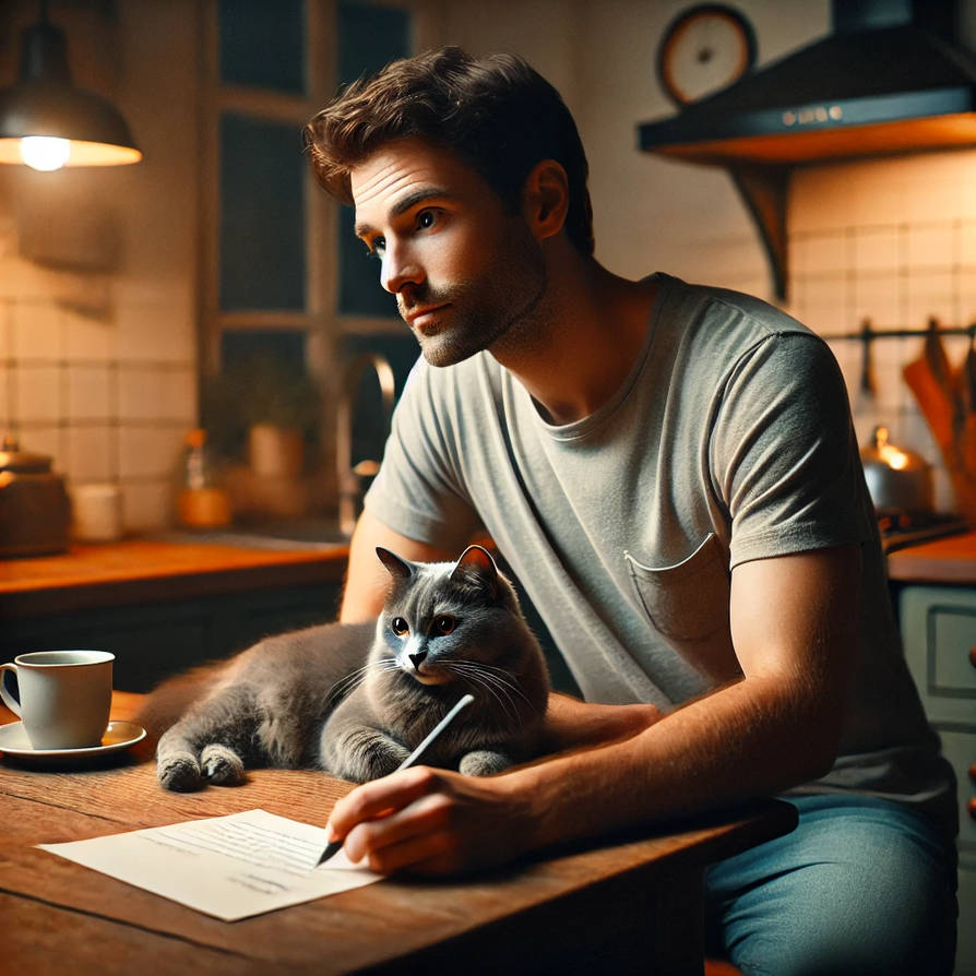 Peyton Writing Letter With Luna