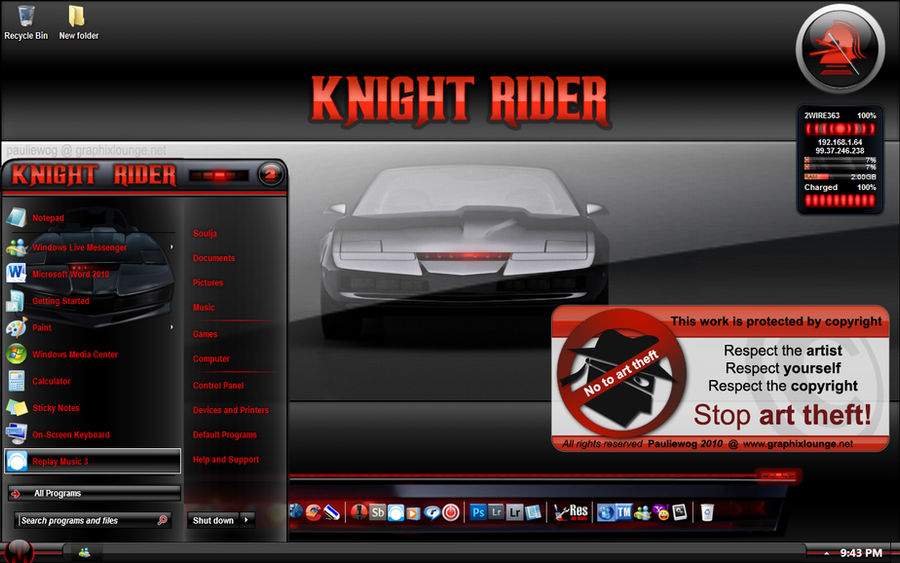 Knight Rider Windows 7 Theme by pauliewog260 on DeviantArt