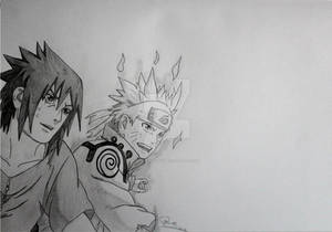 Naruto and Sasuke smile